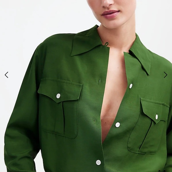 Alexa Chung for Madewell Pleat-Pocket Button-Up Shirt SM new - Picture 3 of 5